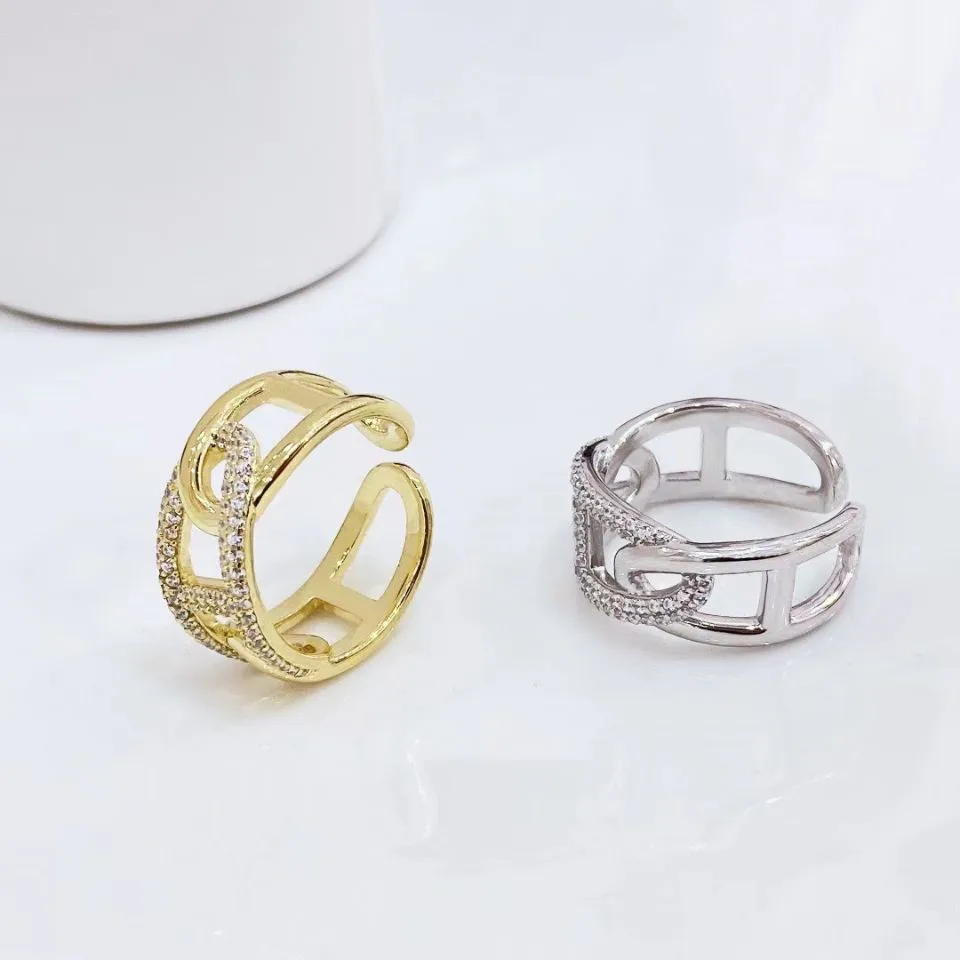 

9JL12B Solid Sterling Silver CZ Zircon Opening Rings for Wedding Ring