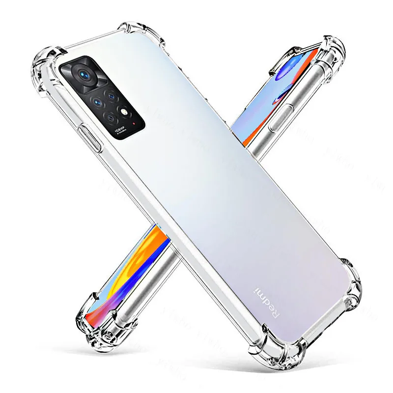 

TPU Transparent Shockproof Soft Phone Case For Xiaomi Poco M4 X4 Pro Redmi 10C Note 11 Pro Anti-Scratch Protector Case