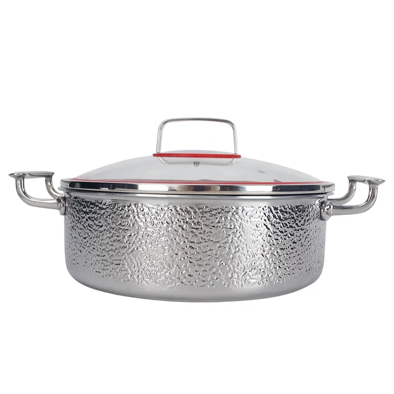 

Unique Design 30cm Hot Pot with Double Grids Handmade Nonstick Cooking Pots Chinese Style 316 Stainless Steel Casserole