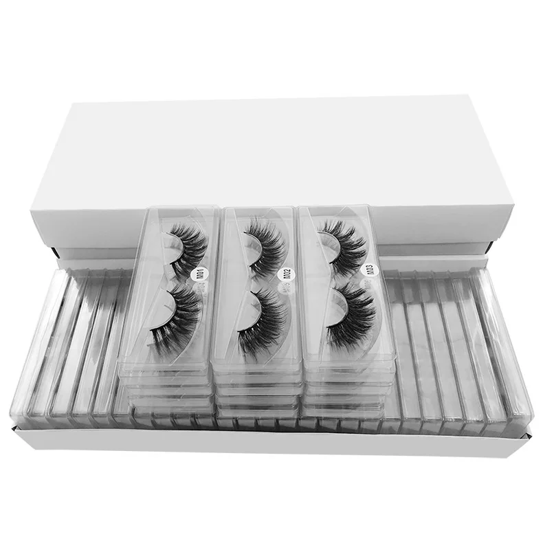 

Free Sample 1 Pairs 3D Faux Mink Eyelashes Fluffy Volume Fake Eyelashes Natural Handmade Lash Packaging Free Eyelash Box