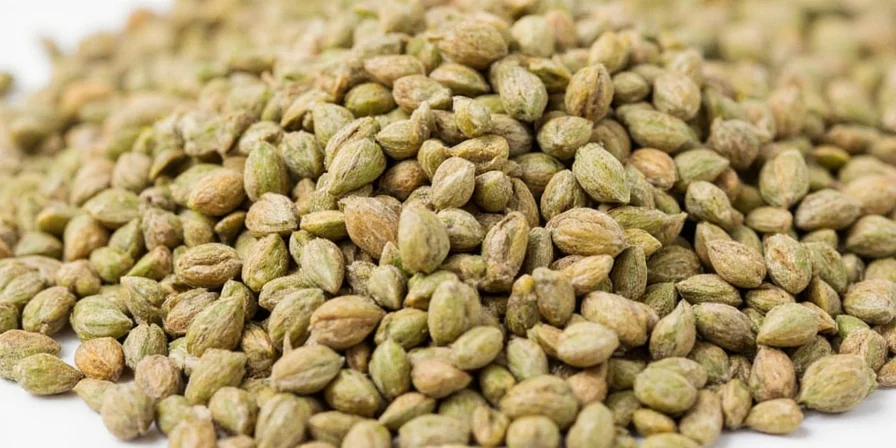 Side-by-side photo of fennel seeds, anise seeds, star anise, and cumin
