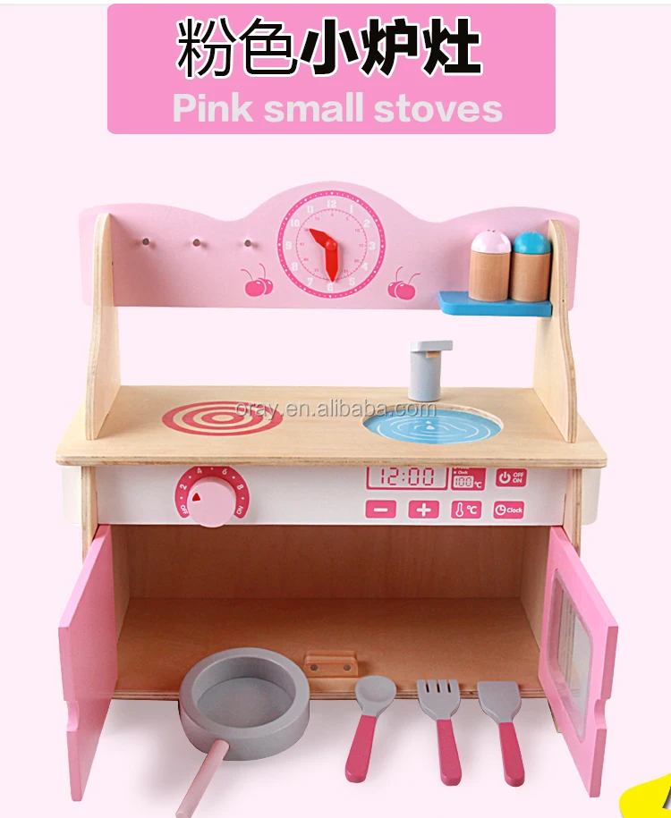 Wholesale children's kitchen set wooden toys pretend cooking small role play simulation educational washing game for kids