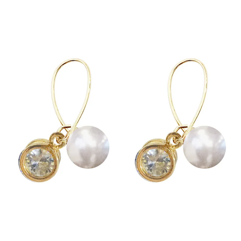 

Wholesale Dainty Trendy Gold Plated Knot Earrings Crystal Rhinestone Pearl Drop Charm Earrings Jewelry