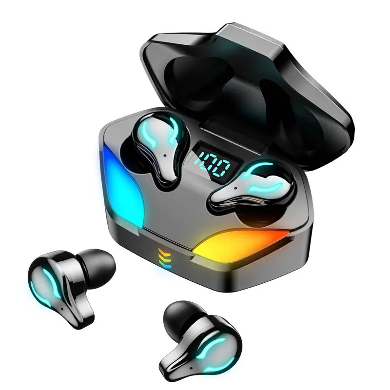 

New X1 Tws Earphones BT 5.1 Colorful Breathing Light Dual Mode Gaming HiFi Bass Music Earbuds In-ear Wireless Headsets