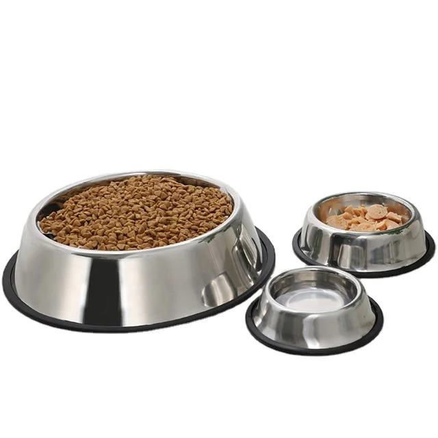 

Wholesale Hot Sales Custom Stainless Steel Pet Bowl for Dog Cat Animals with Anti-slip Rubber Ring 180ML-300ml