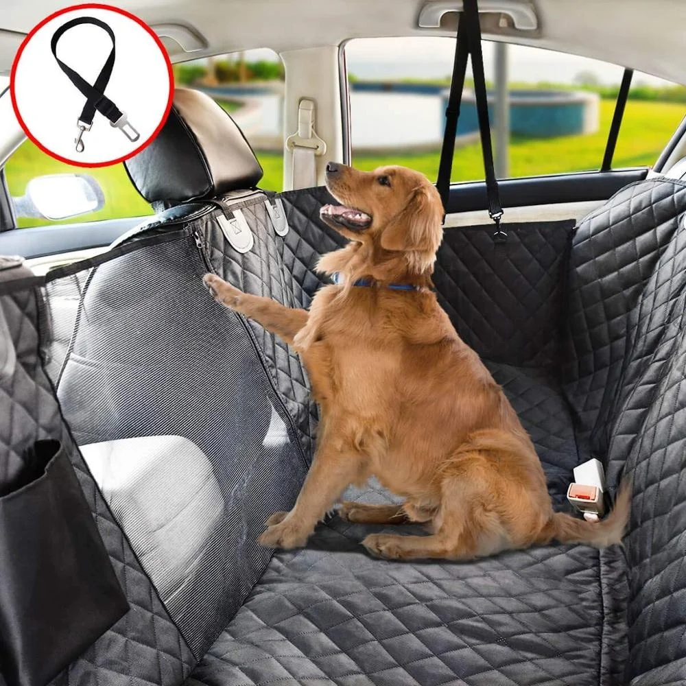 

100% Waterproof Dog Car Seat Covers for Back Seat with Mesh Window, Scratch Proof Nonslip Dog/pet Car Hammock for Cars Trucks, Black/grey/customized color