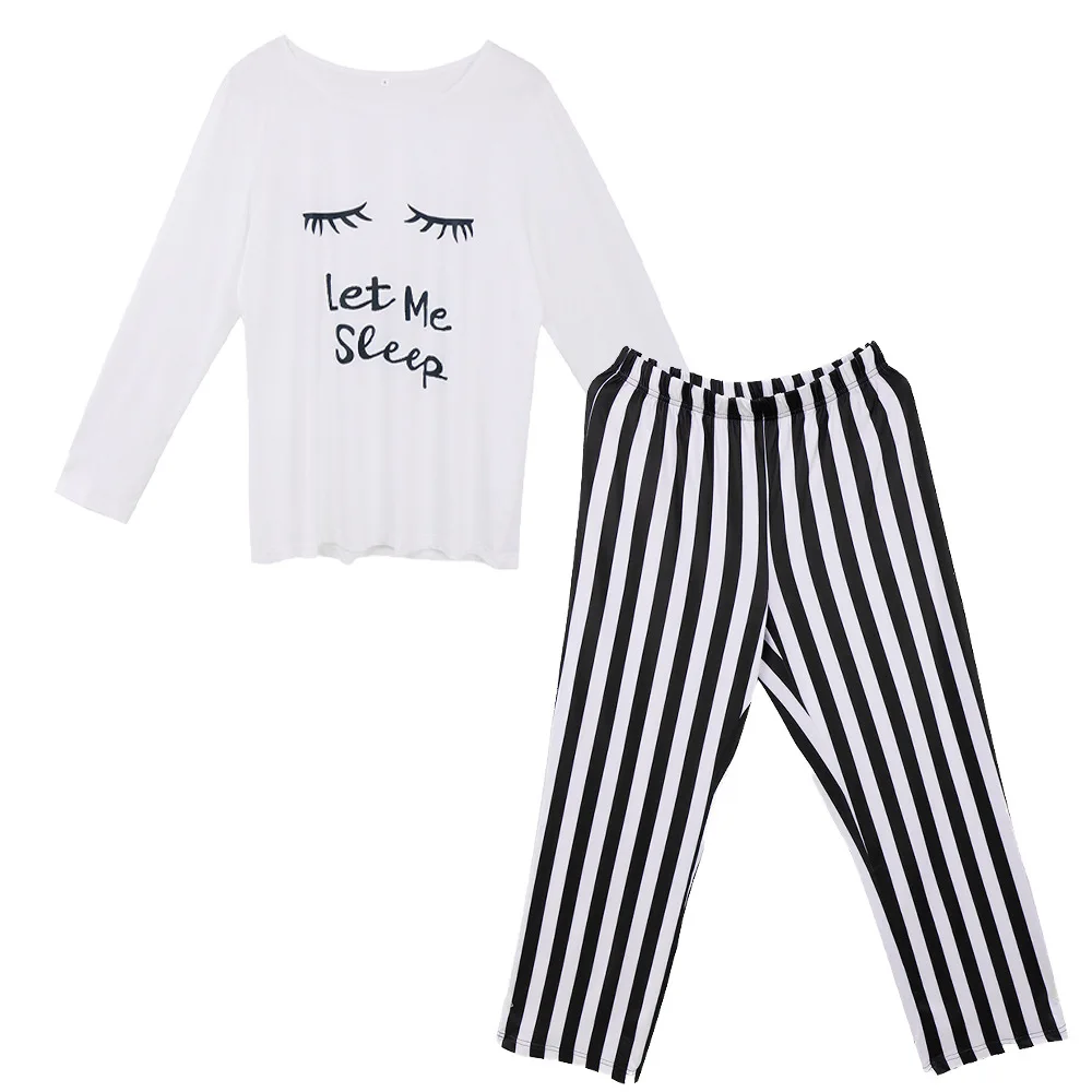 Wholesale cotton pajamas woman sleepwear long sleeves comfortable pajamas set