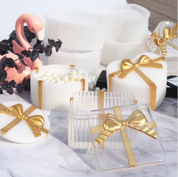 

LOVE'N LV414H 2021 new DIY dripping rubber silicone Epoxy resin mold bow love square round oval stripe For storage box gift box