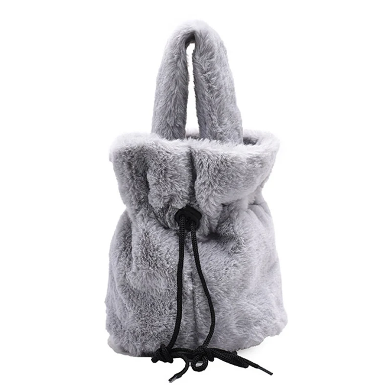 

Korean Fashion Style Velvet Handbags Exquisite Personality Mini Bucket Shoulder Bag Adjustable Shoulder Strap Messenger Bag 010