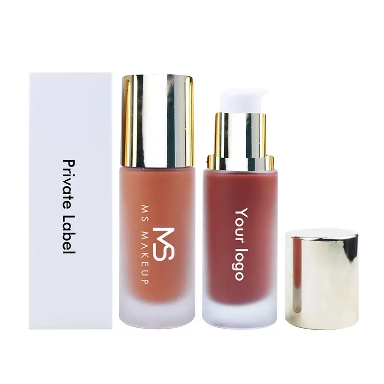

Cosmetics Factory Outlet Foundation 5 Colors Gold Lid Matte Liquid Foundations Oil Free Wholesaler Face Foundation Water Proof