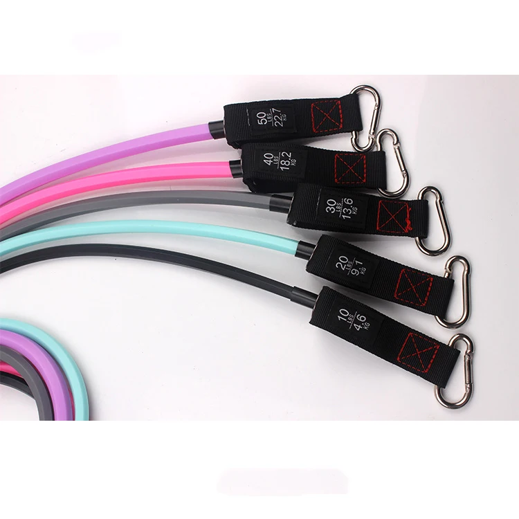 

2021 New Style Workout Training Tubes Exercise 11 Pcs Resistance Bands, Body Building Accessories Heavy Duty Resistance Band Set