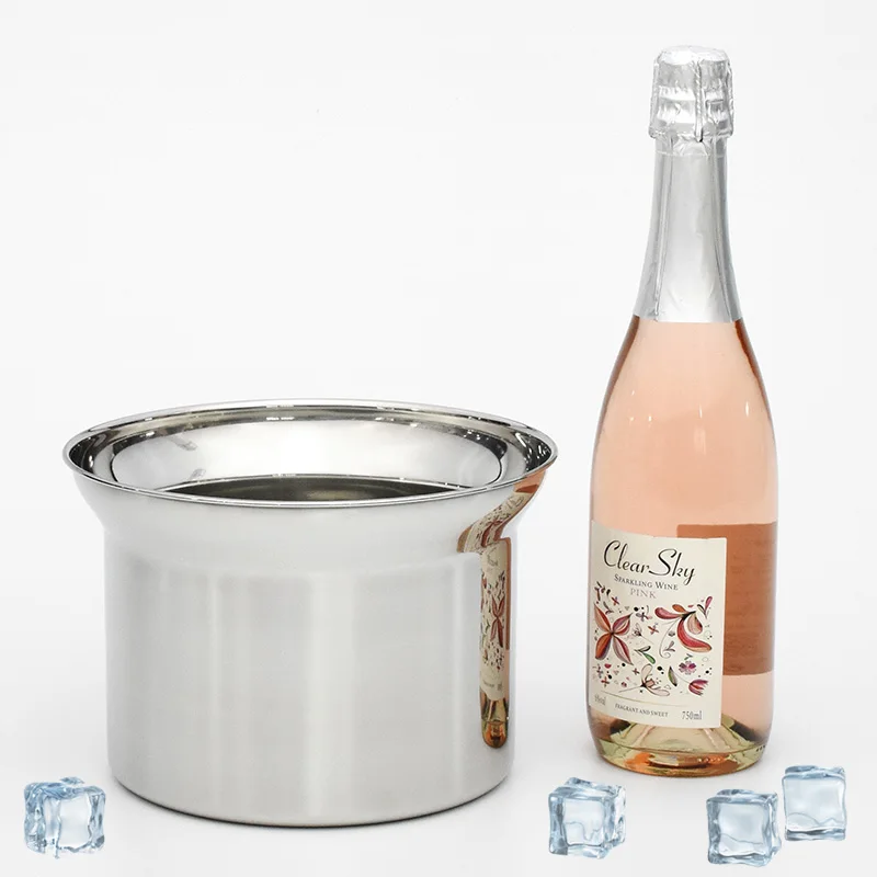 

Stainless steel 3L wine champagne ice bucket for hotle, Silvery