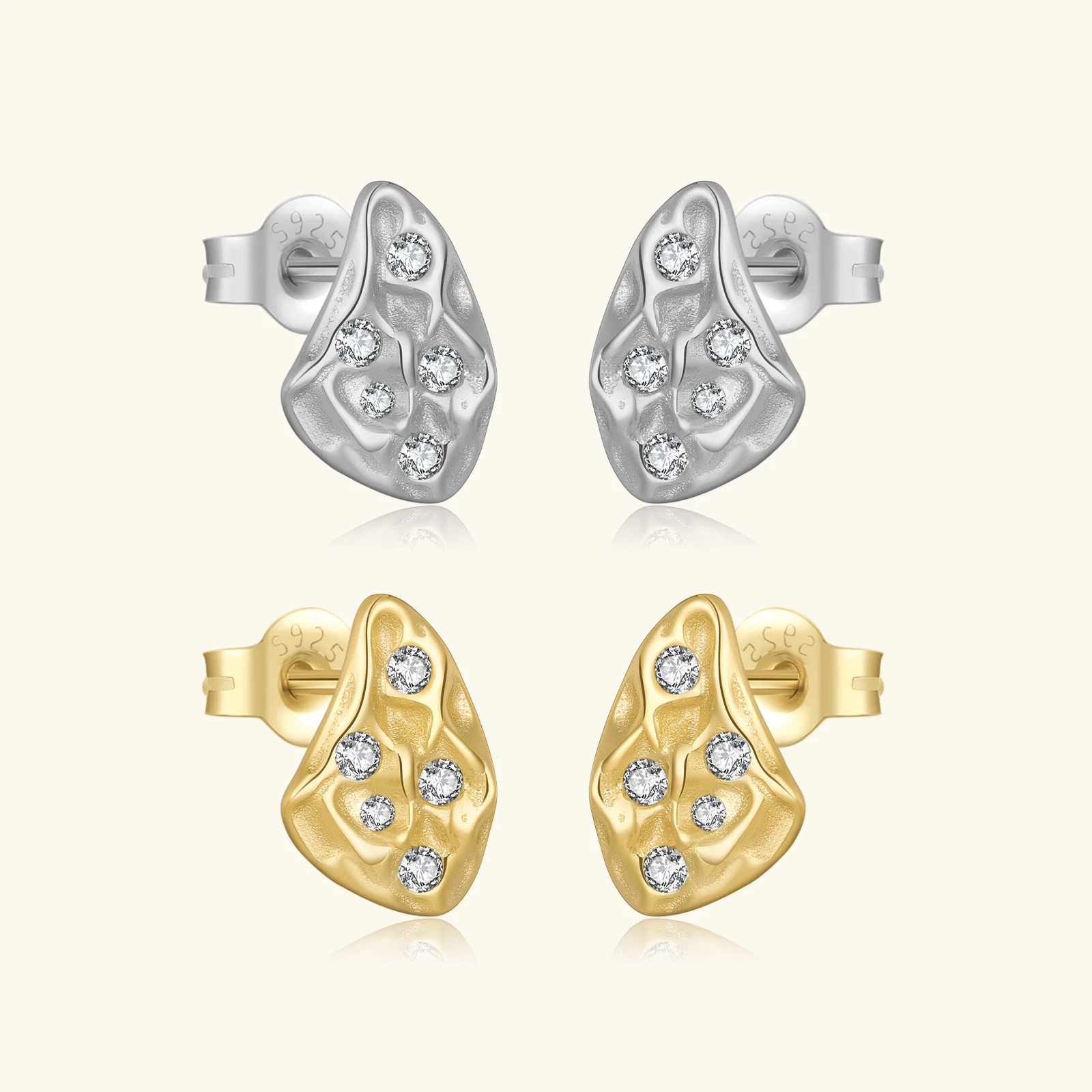 FUAMAY High Quality Material Earring with Irregular Design Pear Shaped Studs Earrings for Women Joyeria Plata 925 Aretes