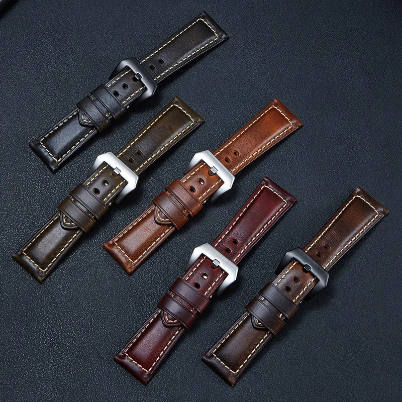

Panera Band Heavy duty Watch Strap Handmade Vintage Top Grain Genuine Italian Leather Watch Bands 20mm 22mm 24mm 26mm For Men