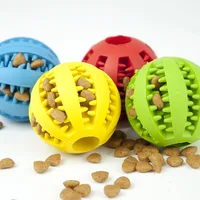 

Wholesale eco safe non toxic tooth cleaning IQ treat food feeder dog ball toy rubber dog ball training