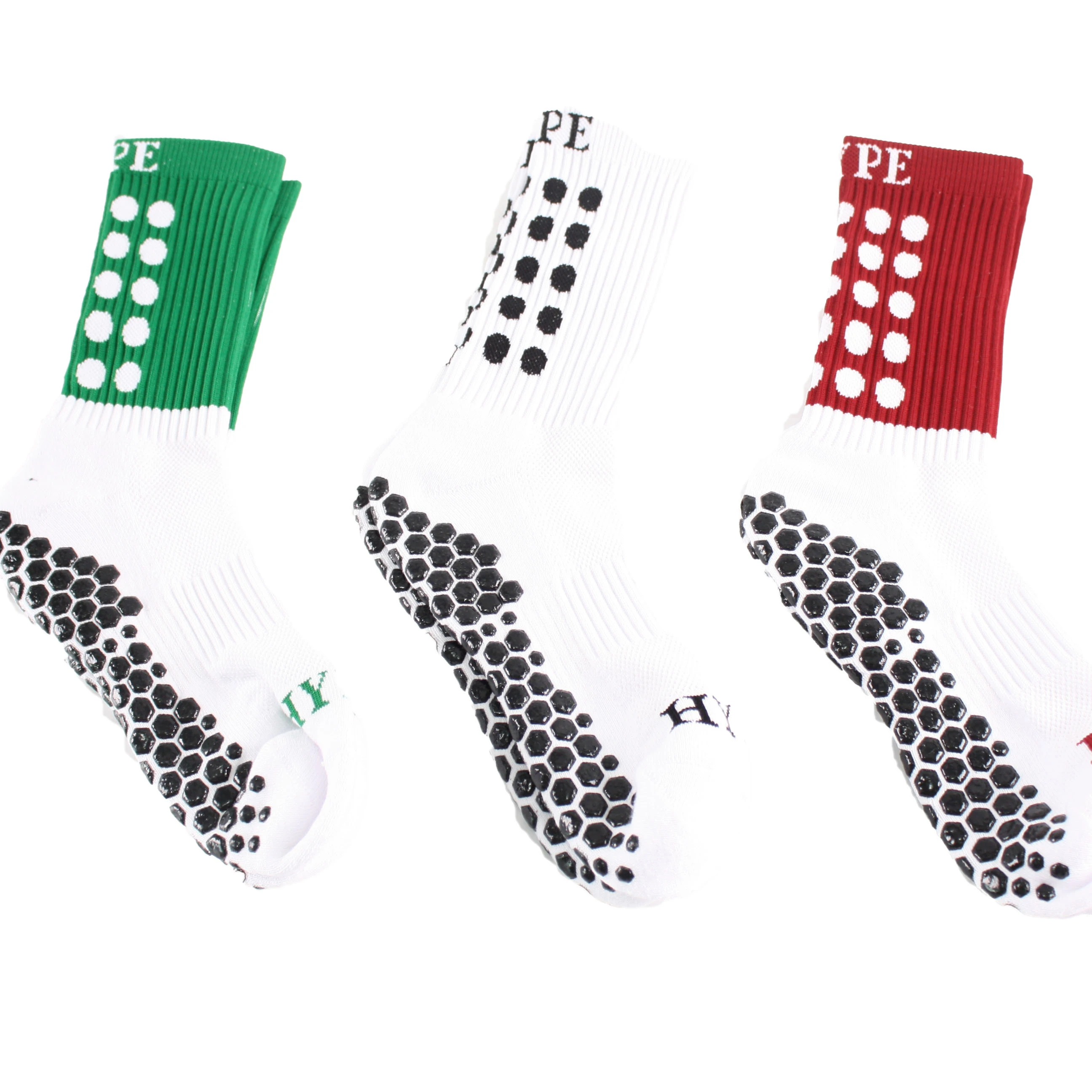 

men sport cotton anti-slip grip crew socks, Customized color