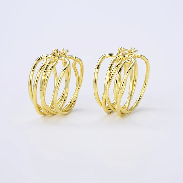

EM1249 Gold Plated Brass Fashion Chic Dainty Earrings For Women Girls, Ear Jewelry cuff Hoop Huggies Earring, Simple Earrings
