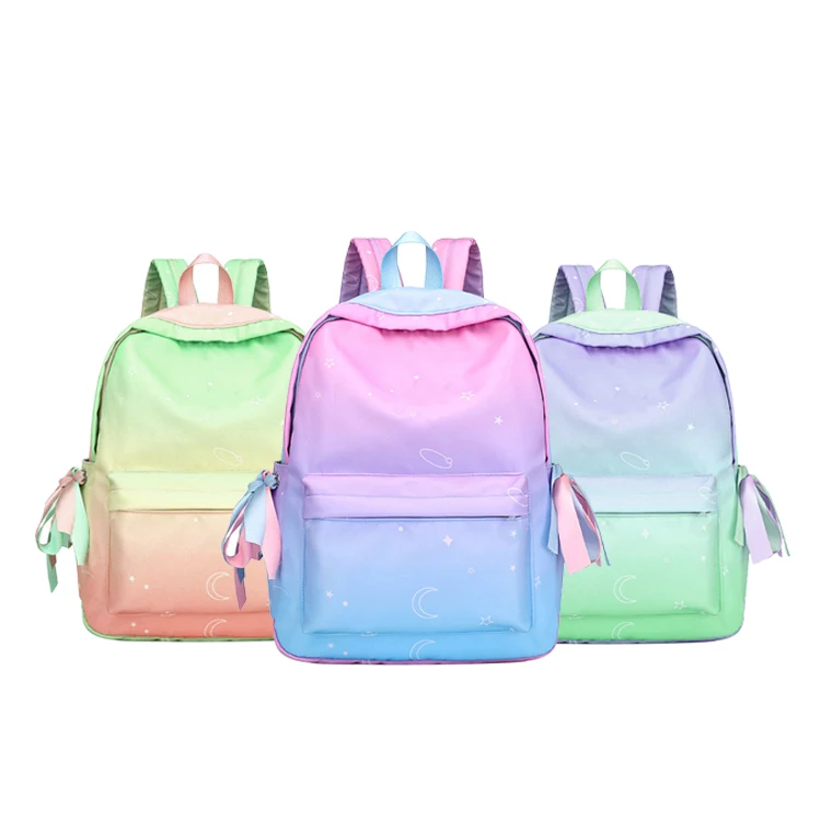 

2021 colorful School Bags girls kids fashion rainbow school backpack custom color