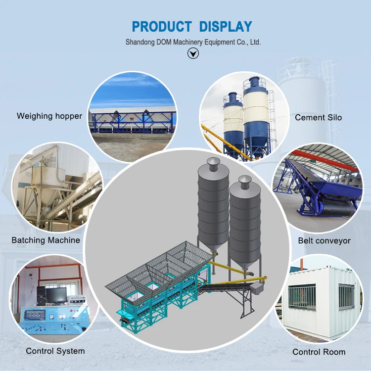 Small Mobile Ready Mixed Concrete Batching Plant Pld800 Concrete