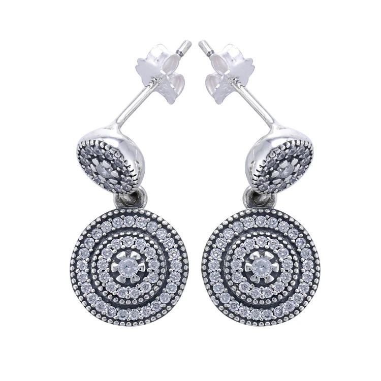 

Luxury designer earrings round stud earring with zircons wedding earrings 925 silver