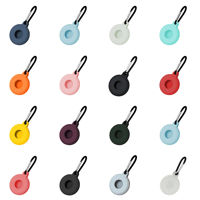 

Factory spot for airtag case tracking soft for apple airtags silicone case keychain for airtag dog collar, 17 colors
