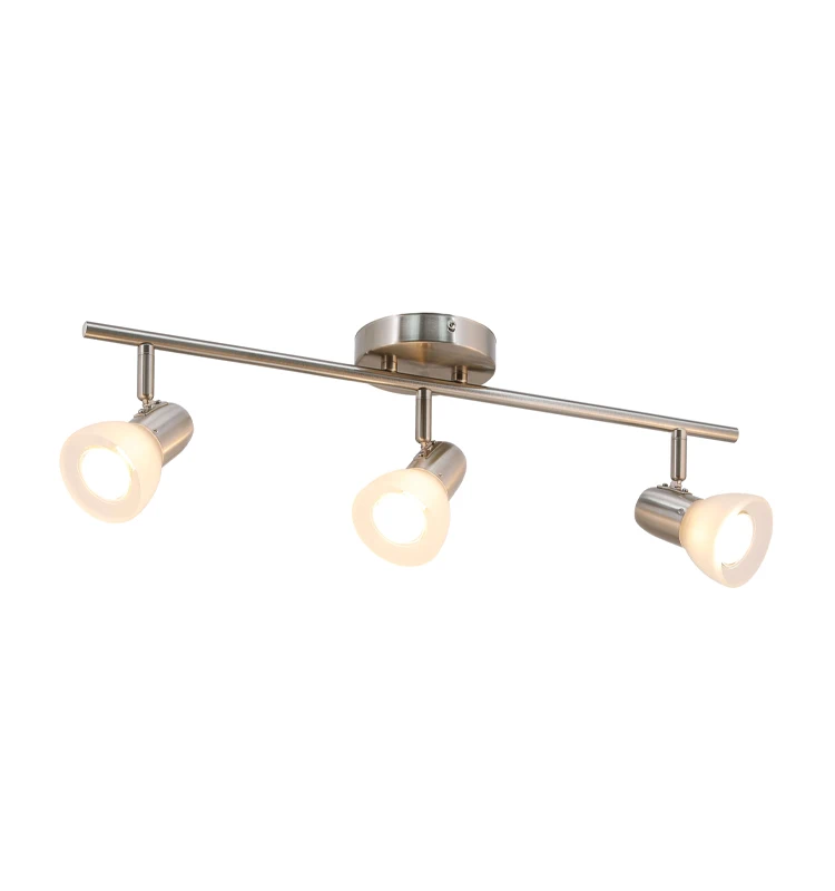 Decorative Ceiling Light, 3 Light Brushed Nickel Kitchen Track Lighting with Glass for Kitchen