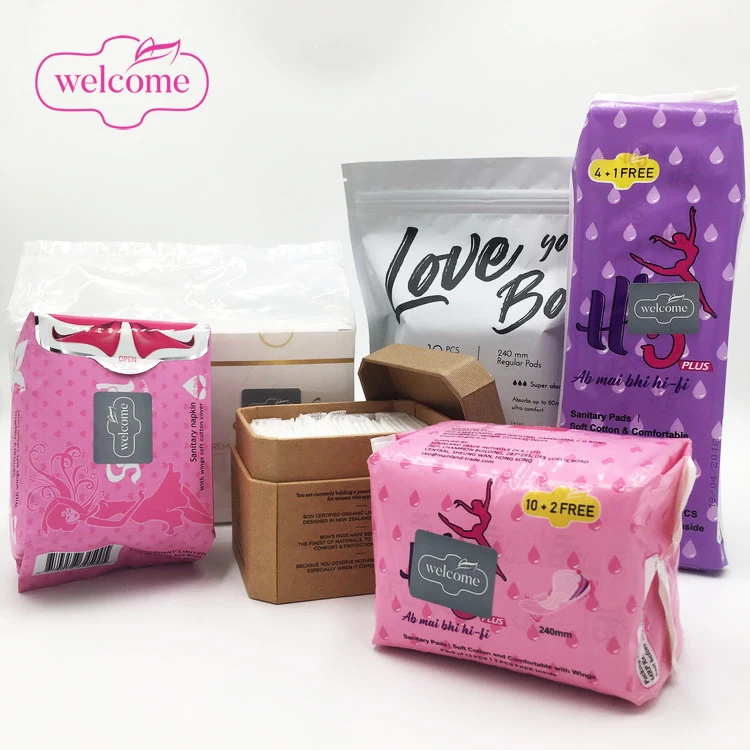 

Organic cotton sanitary equipment disposable Extra Care Feminine Comfort Sanitary Pads Organic Women hand bags necessary