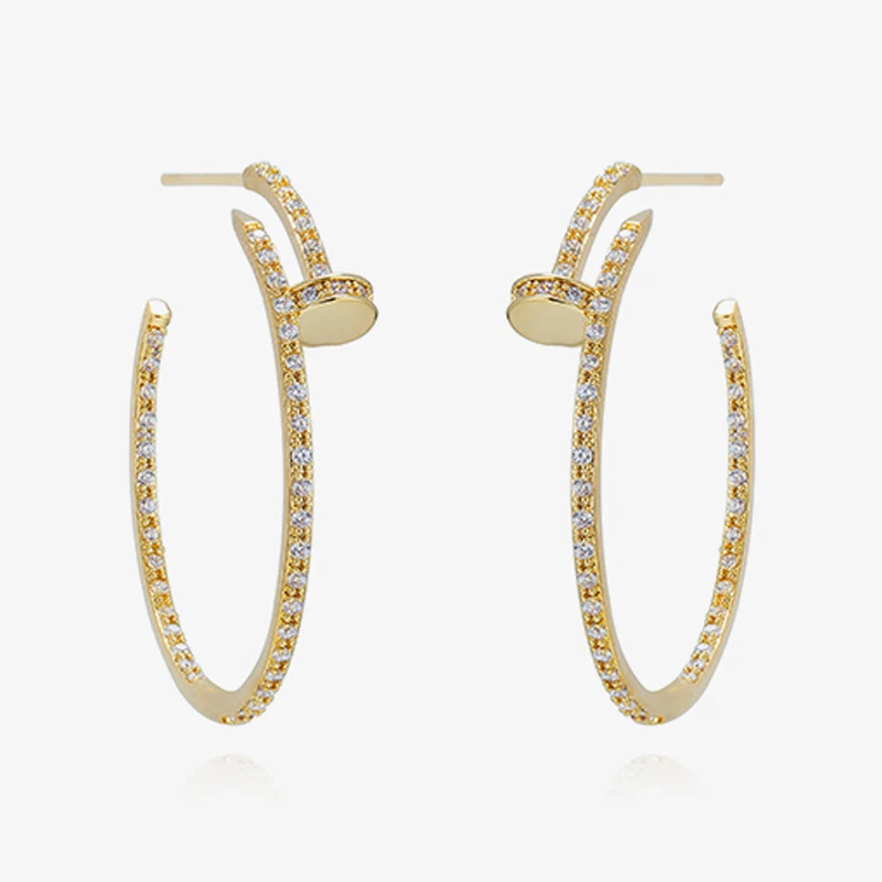 

Charare 14K gold plated snag with rhinestone earring 2020, Golden