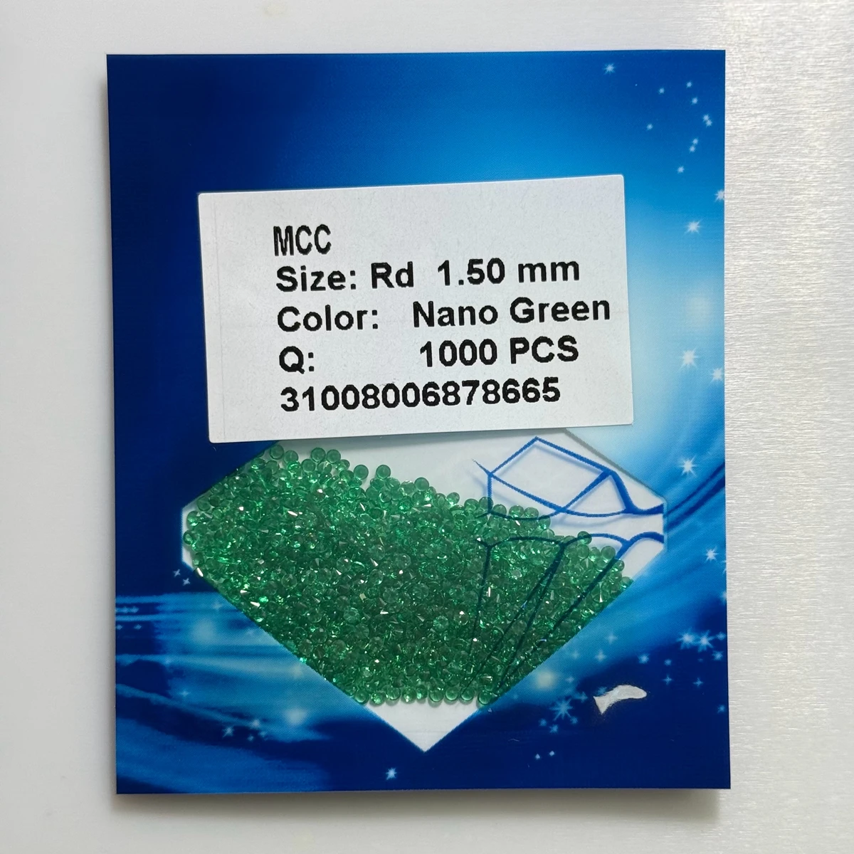 HQ Gems High Temperature Resistance Loose Gemstone 0.9-3mm Synthetic Green Nano Emerald Stone Price