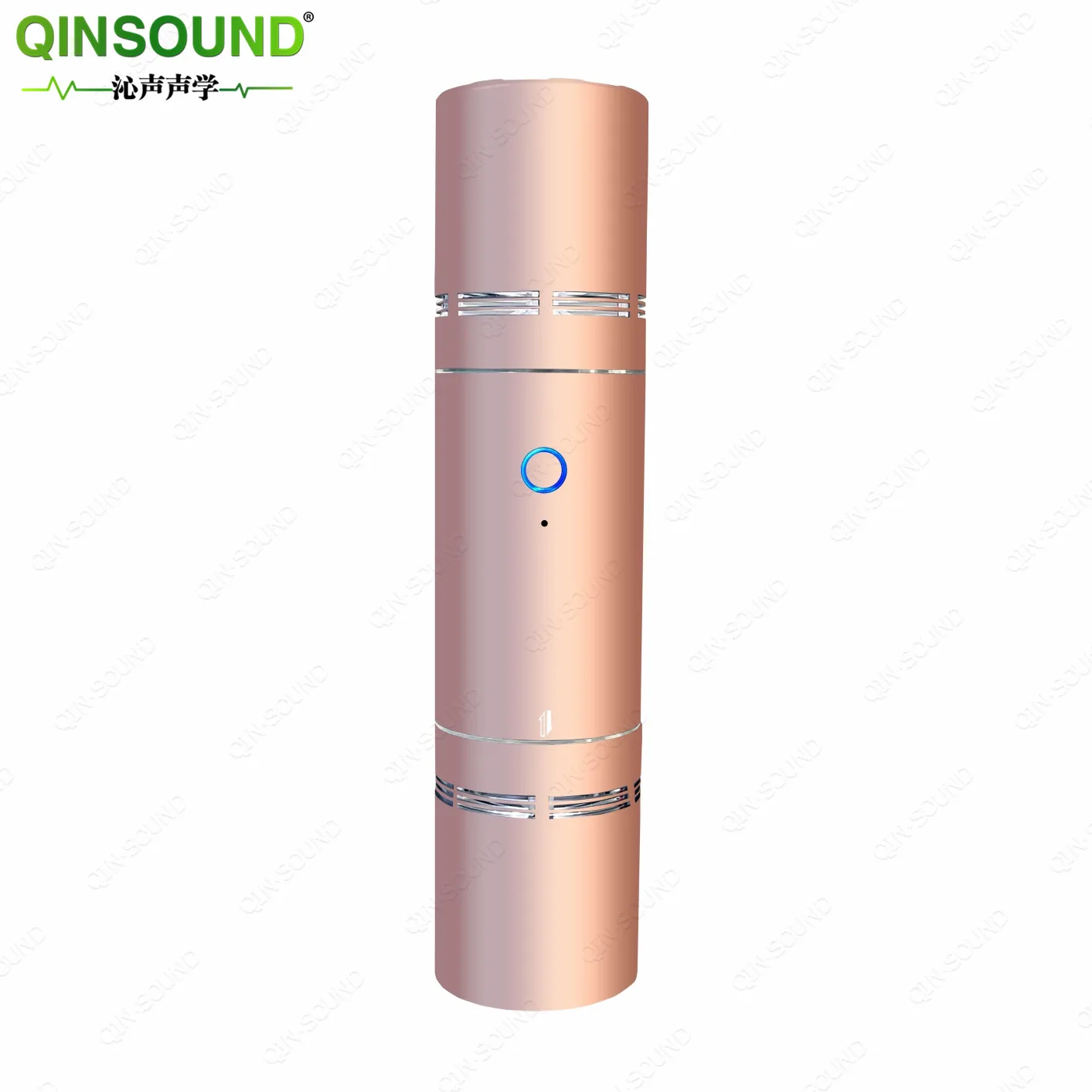 

Qinsound Multi-function Mini Speaker wire metal touch fashion appearance with scene light, Blue/ grey/ pink