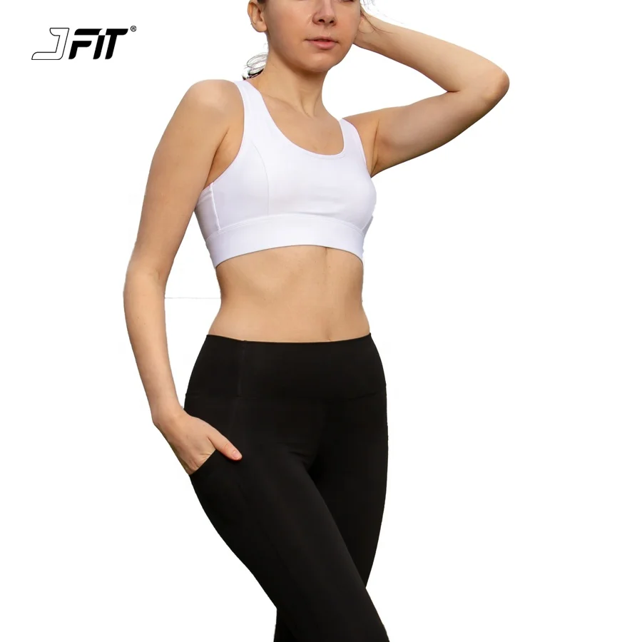 

JFiT Wholesale Adjustable sportswear yoga tops mesh racer back sports bra for women