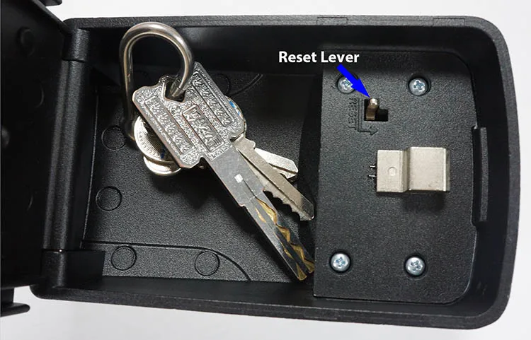reset lever of UNITY security key box