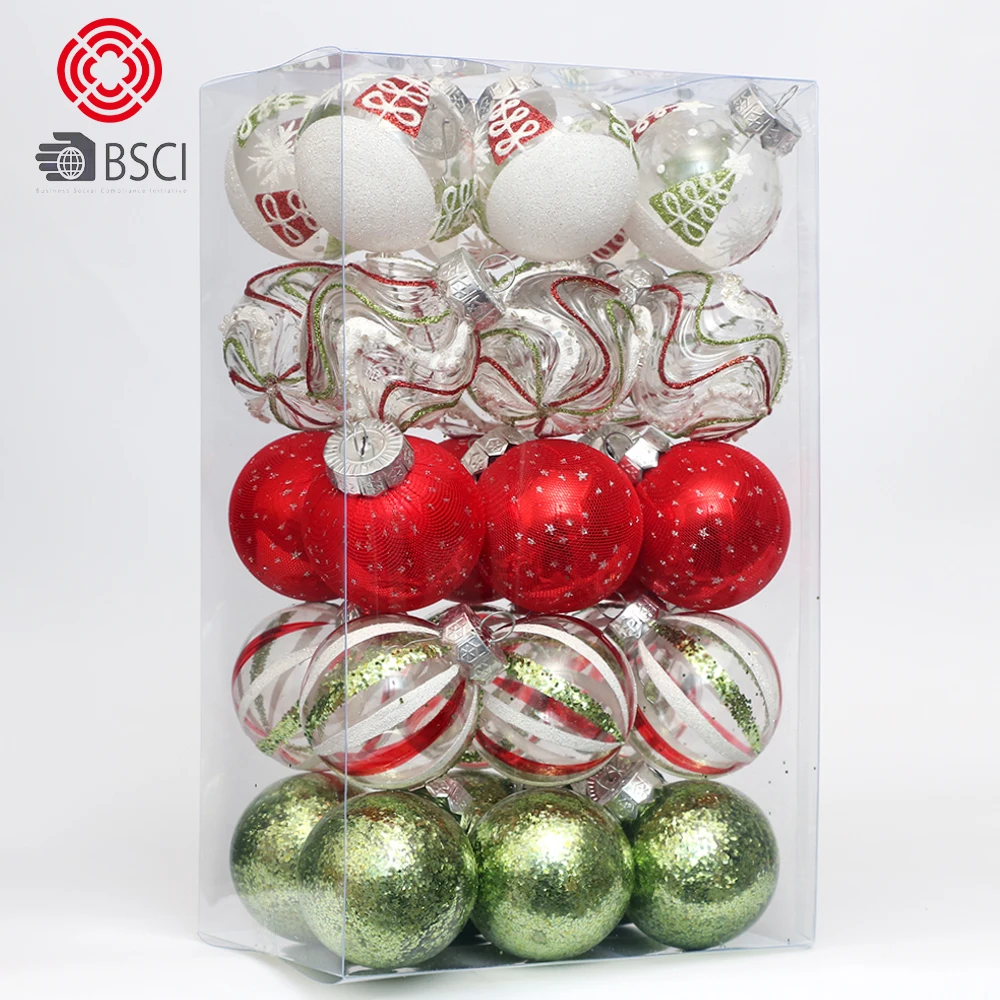 

Hanging Ball Decorative 6cm hand painted Mixed Set clear christmas balls Baubles new years balls 2023