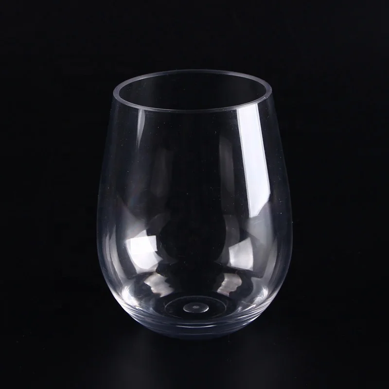 

16oz Unbreakable Tritan Plastic Stemless Wine Glass,Set of 4, Clear