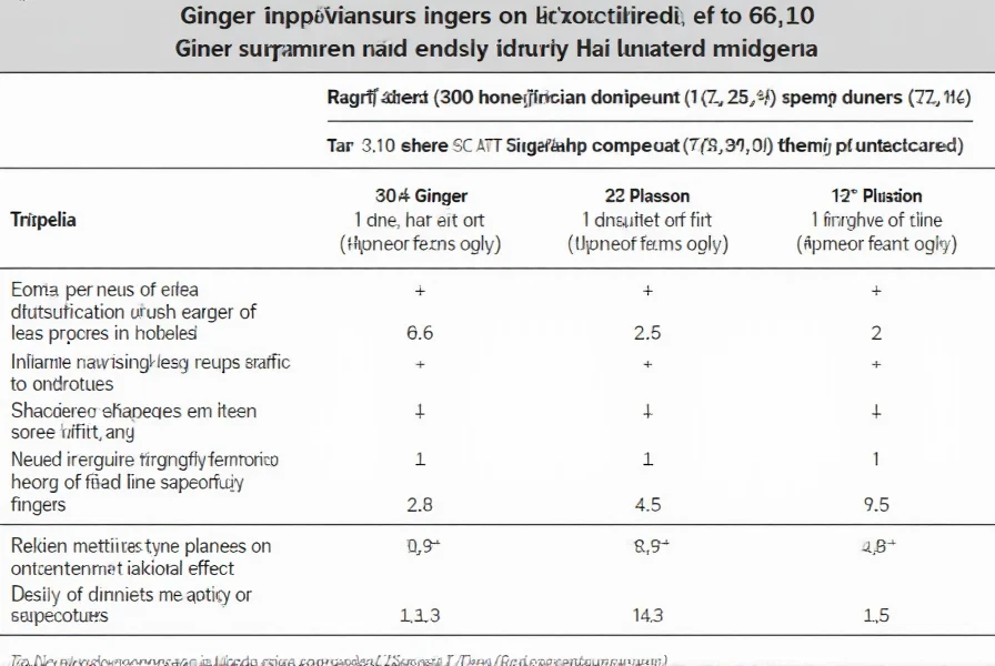 Comparison chart showing ginger supplements effects on inflammatory markers versus placebo