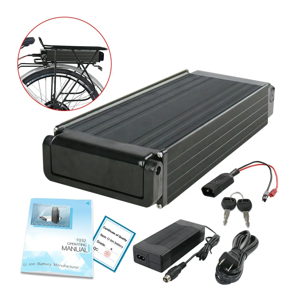 

Rear Rack Type 48V 18Ah 1000W Electric Bike Li-ion Battery Pack with 2A Charger