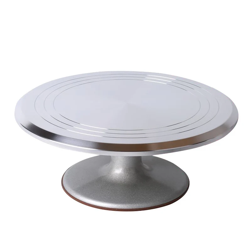 

Manufacturers directly sell aluminum alloy rotating cake stand turntable rotating cake stand metal cake turntable baking tools, Silver