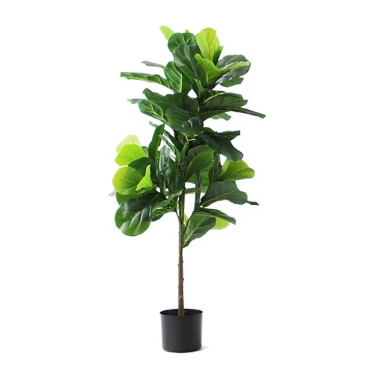 

High quality bonsia plastic artificial indoor ficus fiddle leaf fig tree plastic lyrata tree in pot