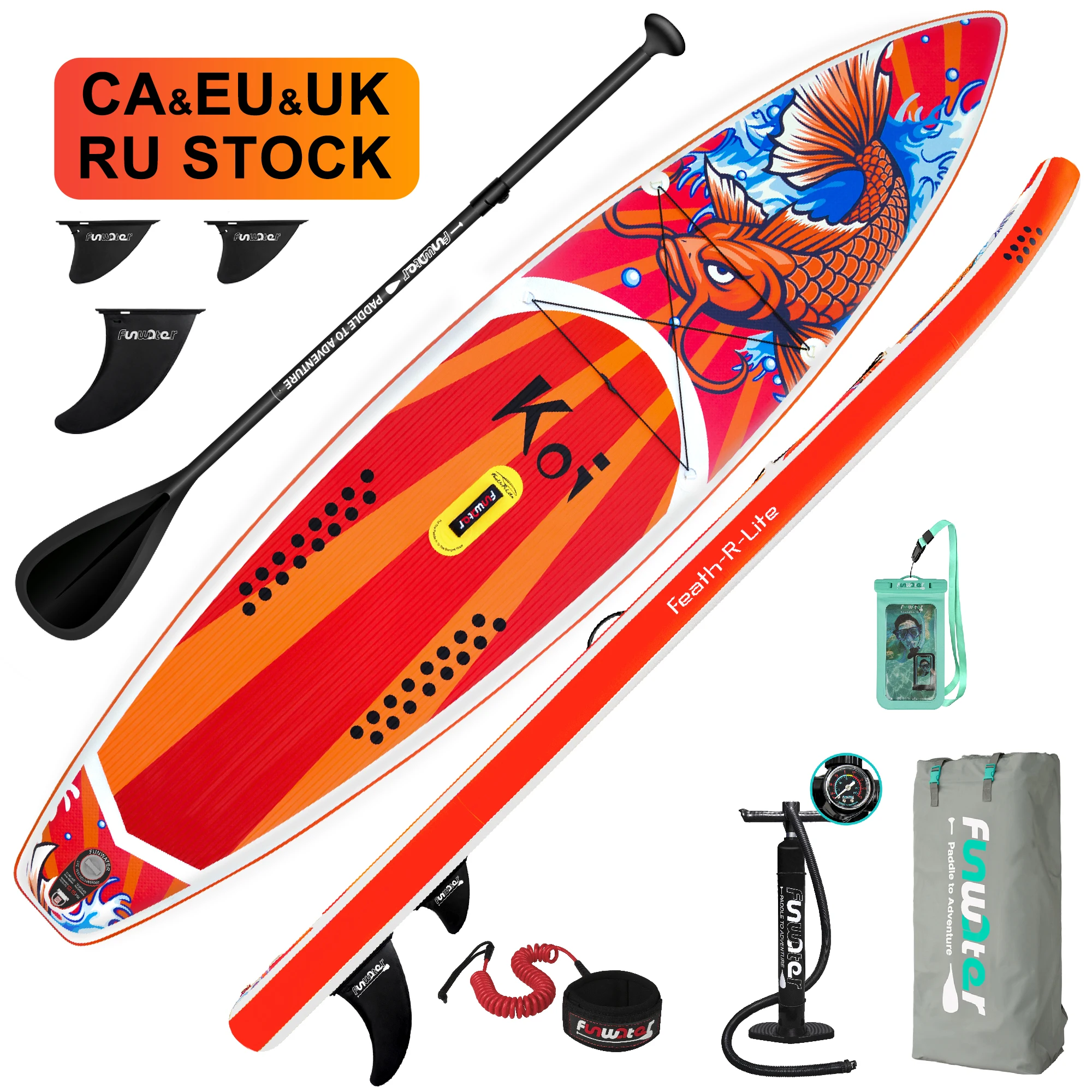 

FUNWATER Dropshipping OEM 350cm sup board waterplay surfing paddle board water sport wakeboard sup board koi surfboard