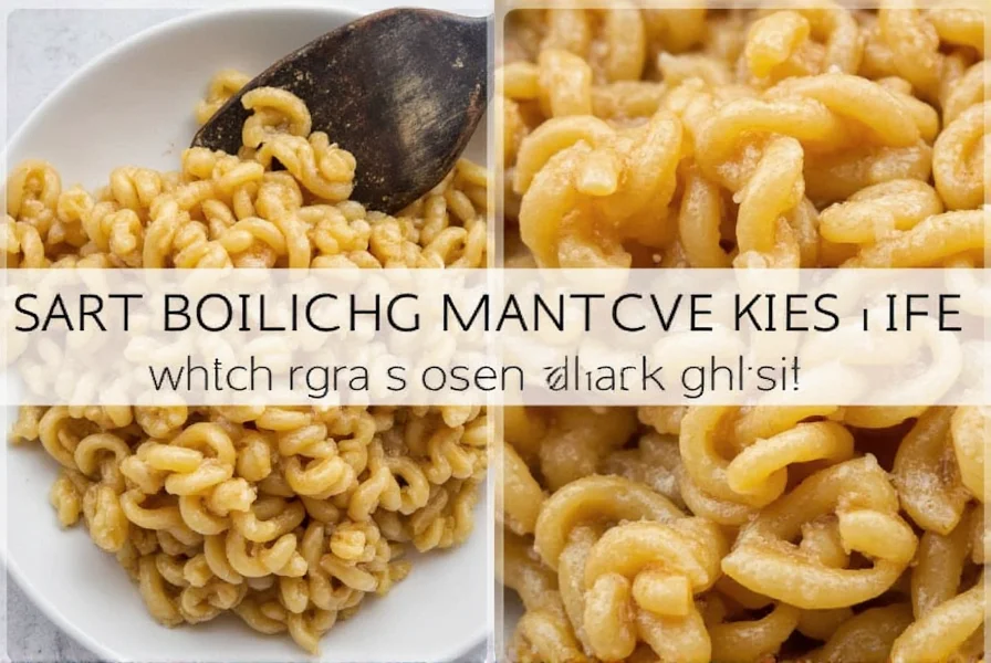 Salt shaker over boiling pasta water