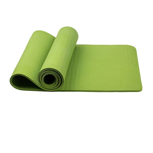 

2020 Factory price High Density TPE one color 61*173 cm yoga mat organic 10 mm for Yoga exercise indoor exercise, Green red pink blue purple