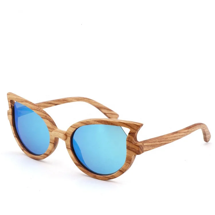 

2021 Luxury handmade zebra wood sun glasses vogue ladies custom logo shades uv400 polarized cat eye wooden sunglasses, Mix color or custom colors