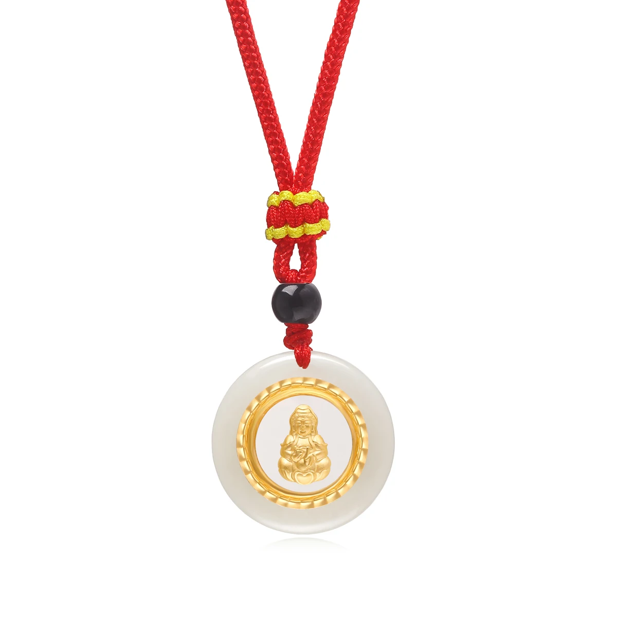 

New Arrival 24 K Gold Necklace Pendant Retro Goddess Disaster Relief And Transit In Time Jade Pendant