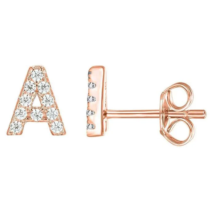 

Rose Gold Earrings Simple Atmosphere Handmade Letter Earrings for Women