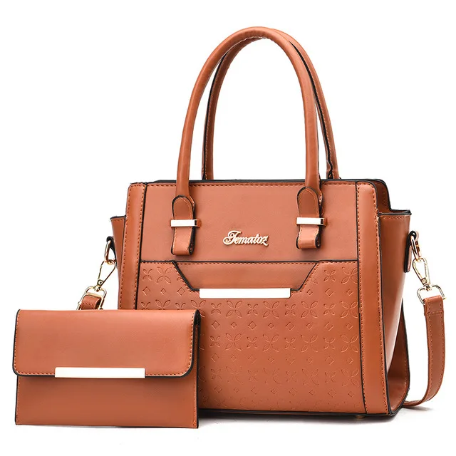 

High quality lady handbags top selling new fashion handbags set high capacity 2pcs bag set for ladies, As picture