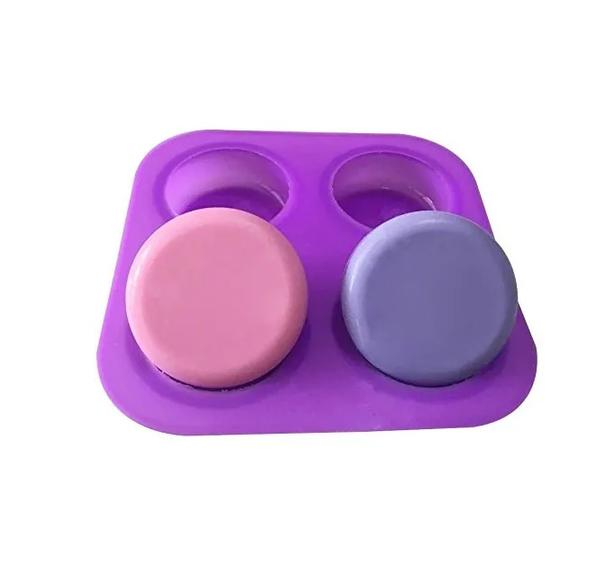 

Hot Sale Cavity Round Shape Soap Silicone Mold For Soap Making, Purple