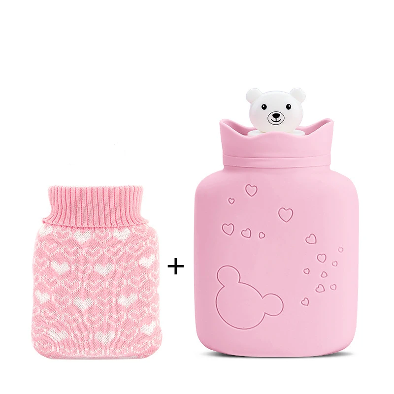 

Product Trending 2023 Cartoon Mini Hot Water Bottle Hot Water Bag with Knitted Cover