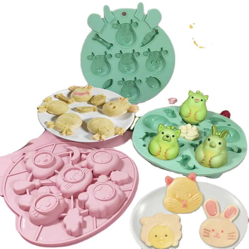 

Z0251 BPA Free Best Selling Diy Baby rice biscuit cartoon cake baking silicone molds