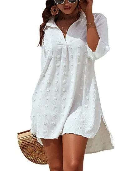 

Summer Outfits Chiffon Jacquard Loose Casual Blouse Shirt Ladies Top Women's Blouses & Shirts