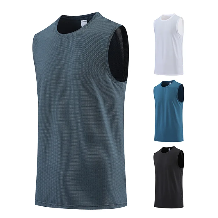 

ZHOUKA summer sport mens sport gym vest backless solid sport vest training vest